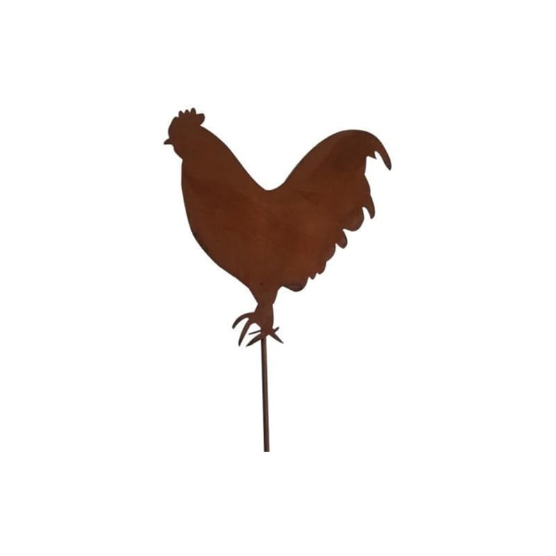 Fyne-Finds Metal Chicken Sign Garden Inserts Rusty Decorative Statue Hen