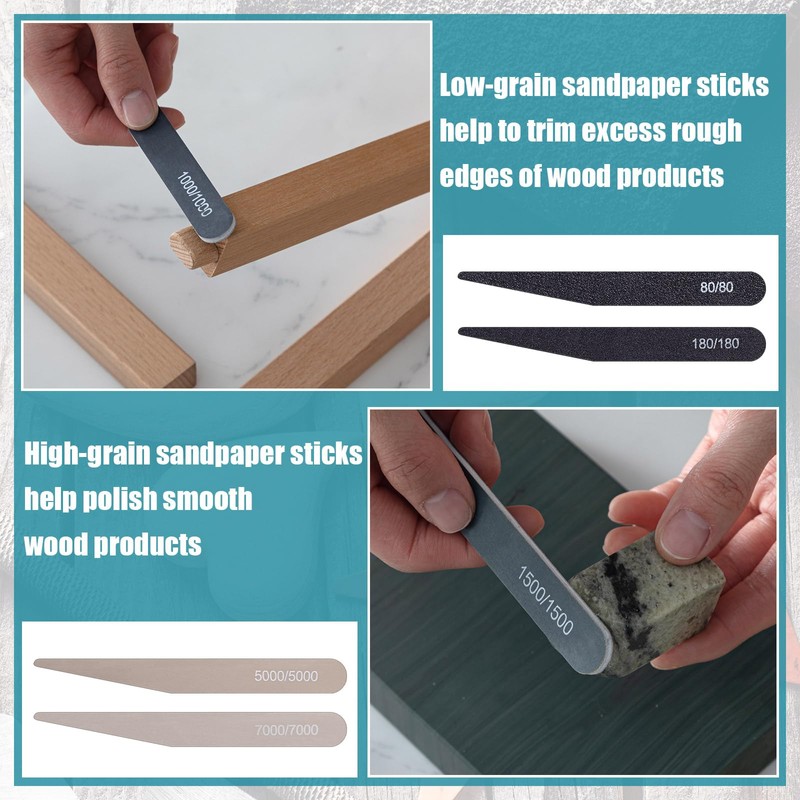 Honoson 20 Pcs Sanding Sticks for Plastic Models Polishing Sticks