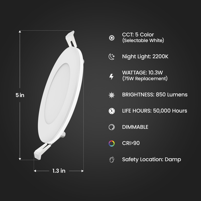 Feit Electric 4" LED Canless Recessed Downlight with Night Light