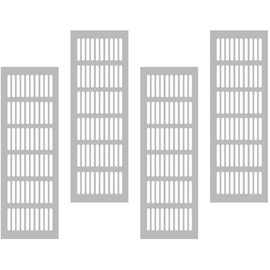 Set of 4 ventilation grille, ventilation grille, rectangular, stainless steel aluminium ventilation grille, 80 x 300 mm ventilation cover for cabinet, wardrobe, ventilation