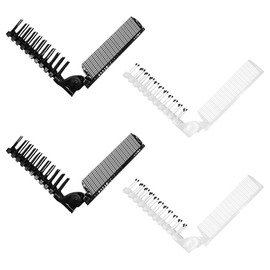 TRKETK Pack of 4 Foldable Comb, Portable Foldable Comb Double Head Foldable Massage Comb Pocket Travel Brush Hair Travel Hair Brush Mini Hair Brush Pocket Comb Plastic Comb for Thin/Thick Hair