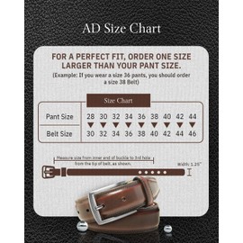 Genuine Leather Dress Belts For Men - Mens Belt For Suits, Jeans, Uniform Brown Belt - Designed in the USA