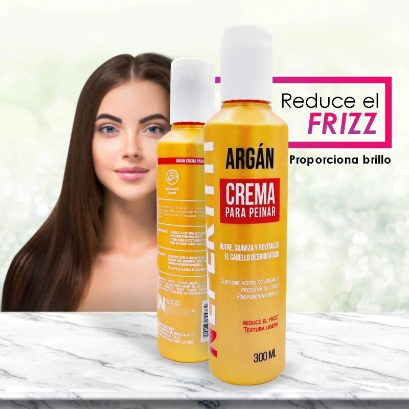 Crema Para Peinar Hidratante Aceite De Argan Nefertiti 300ml