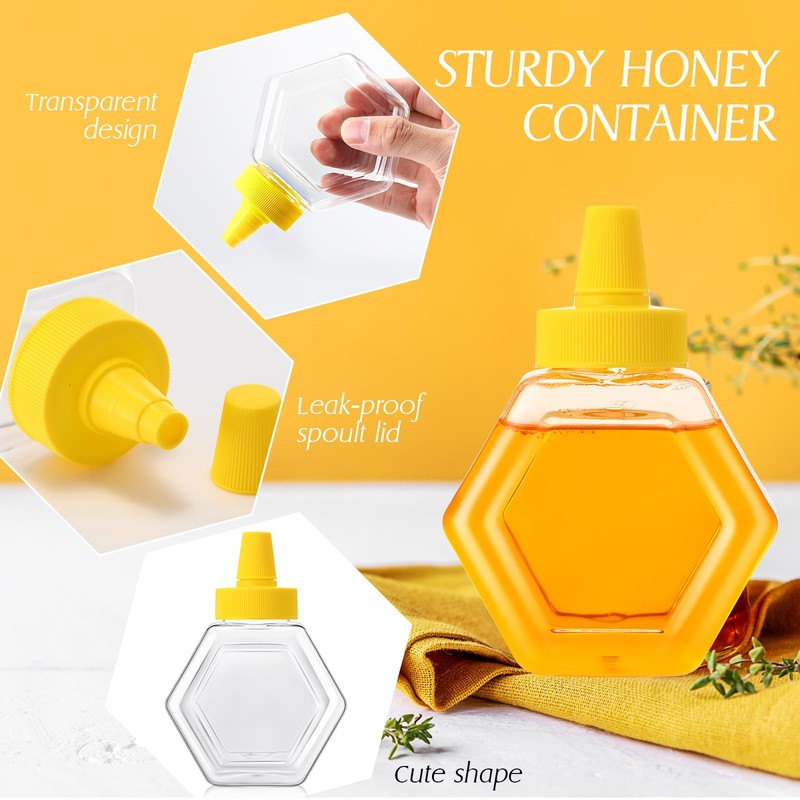 Ziliny 32 Pcs Honey Squeeze Bottle Plastic Empty Beehive Bottle