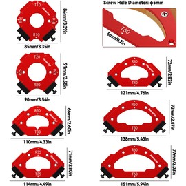 IMeanTop Router Corner Radius Template Router Radius Jig Router Corner Jig Aluminum Alloy Corner Routing Guide Set R10 R15 R20 R25 R30 R35 R40 R50 R60 T10 T20 T30 T35 T40 T50 T60 Use with Router Table
