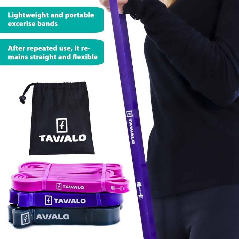 TAVIALO Fitness Bands Set, 3 Pieces Resistance Bands for Strength