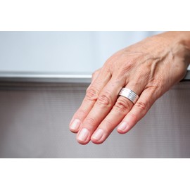 SILBERMOOS Jewelry Women´s Ring Folded Structure Sand Blasted Polished 925 Sterling Silver, Size:N