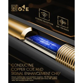 KEYO1E Short Antenna Compatible with K1600GTL 2011-2018/2012-2020 R1200RT / Internal Copper Coil for Optimized FM AM Reception / 4.8 Inches Antenna Replacement