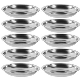 Healeved 10PCS Stainless Steel Sauce Dishes Metal Bowls Mini Bowls Dipping Bowls Seasoning Dishes Sushi Saucers Sauce Cups Appetizer Plates Soy Sauce Dish Serving Side Dish