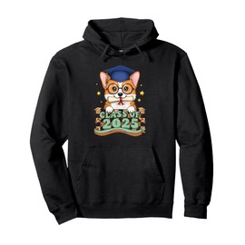 Graduate Corgi Class Of 2025 Kids Mens Womens Graduation Pullover Hoodie