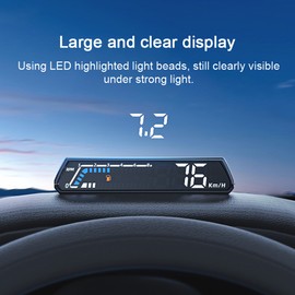 Car Headup Display Multifunctional Digital Display Car Speedometer Vehicle Speed Voltage Oil Temperature Meter