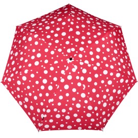 Knirps Slim Duomatic Dots Pocket Umbrella, red