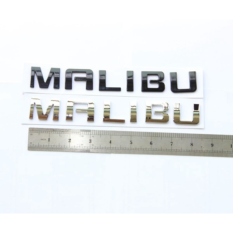 Yoaoo 2Pack OEM Black Malibu Nameplate Letter Emblem Badge Glossy