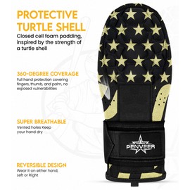 Penveer Baseball Sliding Mitt Youth & Adult, Sliding Glove for Baseball, Softball Sliding Guard, Left and Right Hands (V-Gold USA Flag, Youth)