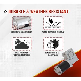 Mytee Products 600W 50:1 Tarp Motor for Dump Truck Tarp Systems with Chrome Cover - Dump Truck Tarp Motor w/ 5-Hole Mounting Pattern (1 Year Warranty)