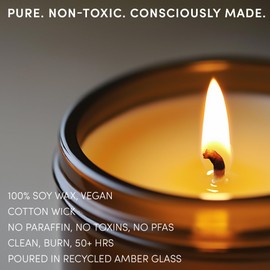 Vanilla Soy Candle for Calm & Connection – Clean, Non-Toxic, Vegan & Sustainable – 50+ Hour Burn in Recycled Glass – Elevate Mood, Soothe Stress, Anchor Mind & Mood – Family Bonds Collection