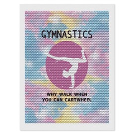 PLQAZEDG Ink Splash Gymnastics Silhouette Diamond Art Painting Art Kits Diamond Art Painting Diamond Art Kits 5D Diamond Art Painting Kits DIY Diamond Art for Home Wall Decor 12"x16"