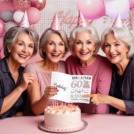 60th Birthday Card, TSVATE 60th Birthday Gifts for Women, 60th Birthday Decorations, 60th Birthday Cards for Women Mom Wife Grandma, 60 Year Old Birthday Gifts for Women Funny Happy 60th Birthday Card