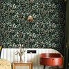 Ismoon Floral Peel and Stick Wallpaper Black Contact Paper Leaf