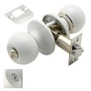 Wolfpack White Bathroom Door Knob with Lock 3030595