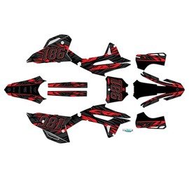 Kalair GFX Graphics Kit for Honda CRF250R (2022-2023) Twitch Series Red 09 Mil - Dirt pit bike motorcycle stickers, dirtbike racing automotive decal motocross accessories no-plastics