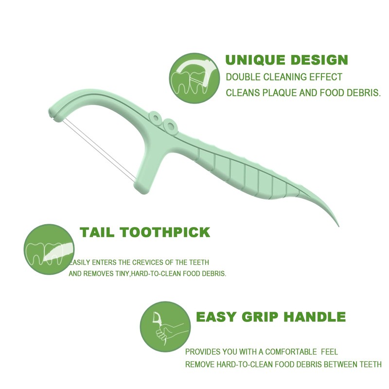 Holy Rose Mint Twin Line Dental Floss Picks - 300