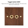 Double Toggle Switch Retro Walnut Wood Wall Mount Panel with