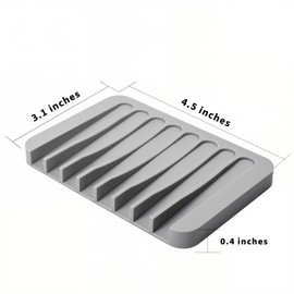 Eduftis 2Pcs Self Draining Soap Dishes, Soap Dish for Bathroom Sink, Premium Silicone Soap Holder, Bathroom, Kitchen, Sponges, Keep Soaps Bars Dry Clean, Extend Life Easy Clean Non - Slip Design