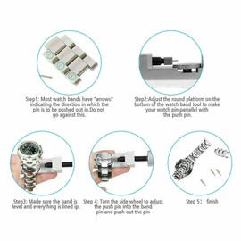 The Perfect Part Metal Adjustable Watch Band Strap Bracelet Link Pin Remover Repair Tool Kit US