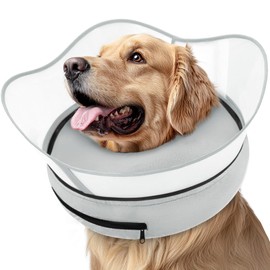 Supet Raised Inflatable Dog Cone Collar to Stop Licking, Soft Dog Cone Alternative After Surgery, Pet Neck Donut Collar for Small Medium Large Dogs