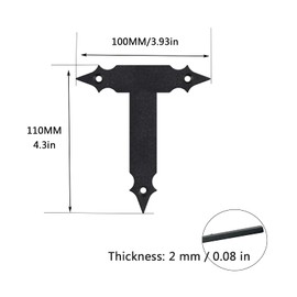 4Pcs Sliding Door Barn Door Slab Decorative Corner Bracket Black T Shape Corner Bracket for Garage Door Gates Shutters Furniture (“T” Shape)
