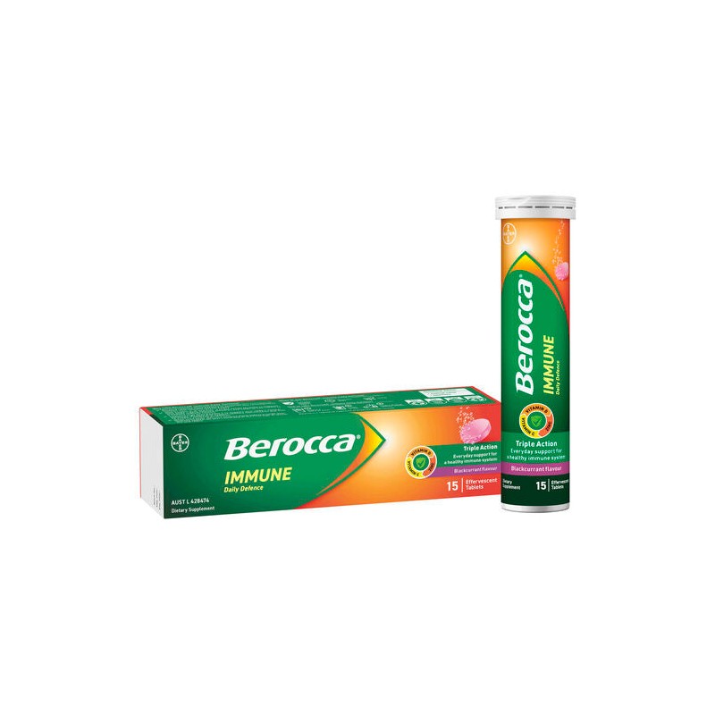 Berocca Immune Daily Defence Vitamin C, D and Zinc, Blackcurrant