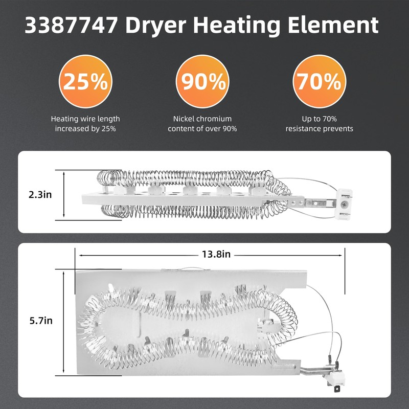 W11344457 WP3387747 Fit for Maytag Bravos XL Heating Element Whirlpool