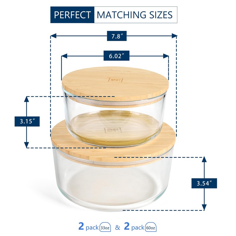 DE Glass Food Storage Containers with Bamboo Lids – 4