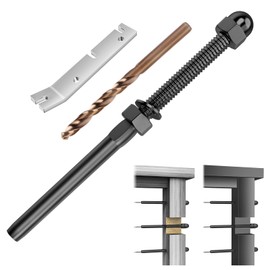 CKE 50 Pack Black Cable Railing Kit Hand Swage Threaded Stud Tensioner End Fitting Terminal for 1/8" Deck Stair Cable Railing Hardware, T316 Stainless Steel Marine Grade for 2x2 Wood/Metal Post BCR06