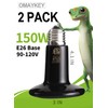 OMAYKEY 2-Pack 150W Ceramic Heat Lamp with 1-pcs Digital-Thermometer, Infrared