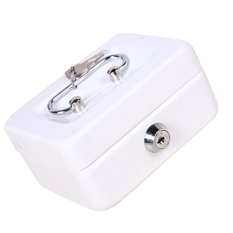 Cash Box with Money Tray Metal Storage Safe Lock Box