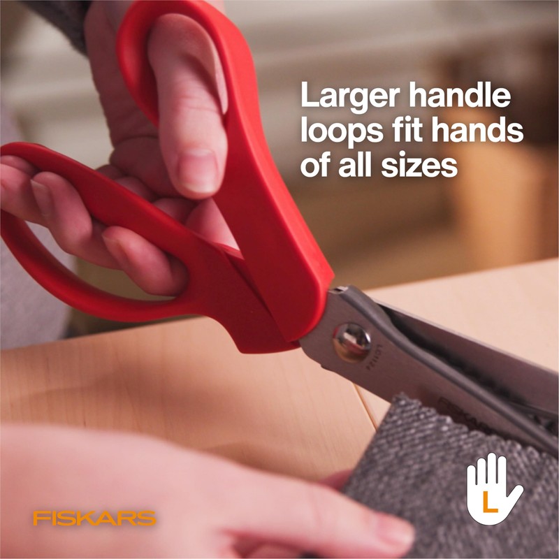 Fiskars 8” Premier Left-Handed Pinking Shears, Precision Stainless Steel Blades