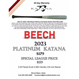 Katana PRO i13B Euro Beech Extreme Density Wood Baseball Bat 33 inch New Model