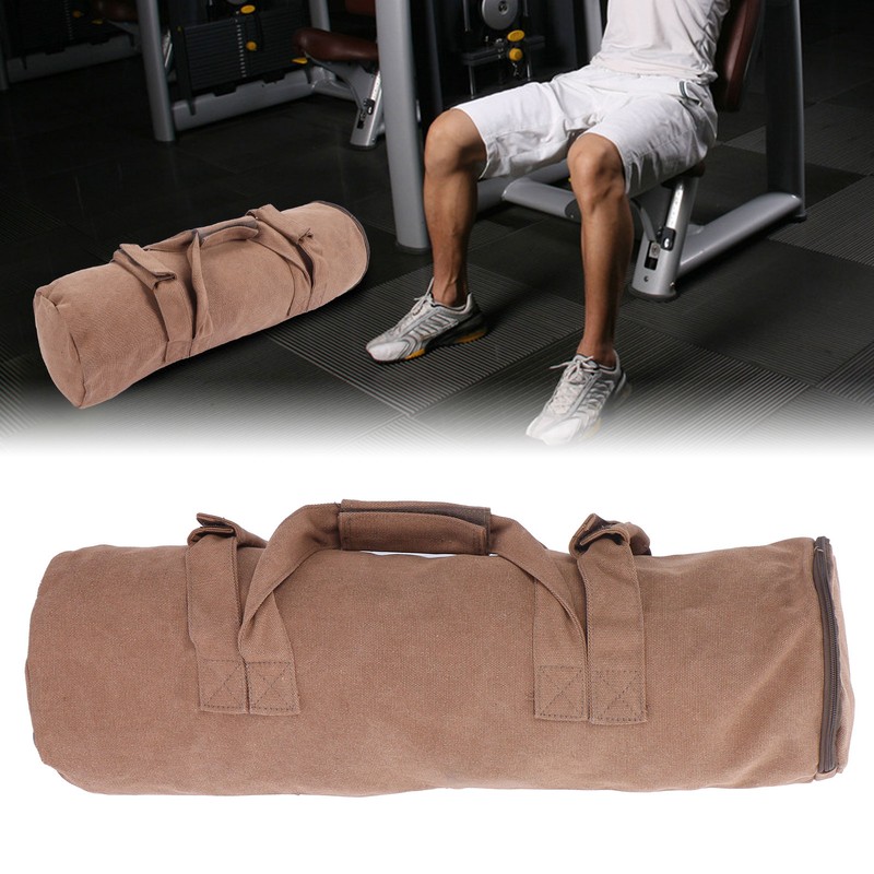Adjustable Fitness Sandbags Canvas WeightBearing Training Bag for Garden Training(Khaki