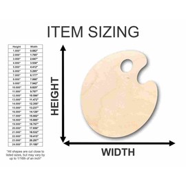 Unfinished Wood Artist Paint Palette Shape Craft up to 24" DIY 3" / 1/8"