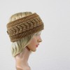 irisaa Ladies Cable Pattern Headband, Warm Ear Warmer, Lined Girls