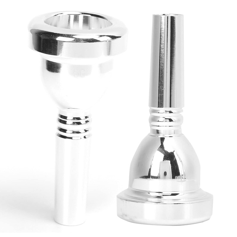 Trombone Mouthpiece, Brass, Portable, Silver-Plated Professional Mouthpiece for Most Tenor