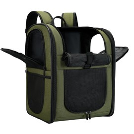 Apollo Walker Dog & Cat Carrier Backpack for 4-18lb Pets - Ventilated Safe Design with Padded Back Support, Breathable Mesh Pet Backpack for Hiking, Travel, Outdoor (Green)