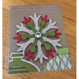 Handmade Red Green Scrapbook Ornaments Front/Back Cover Set 4 use w Erin Condren Planner