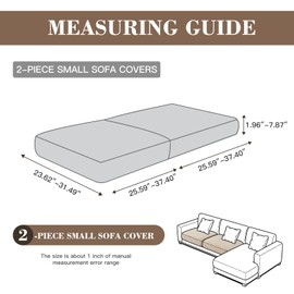 Eertop Couch Cushion Covers for Sectional Sofa, Wear Resistant Individual Stretch Seat Sofa Slipcovers for Sofa Cushion Protector Washable Elastic Seat Cover for Pets (Beige, 2 Seat Covers S)