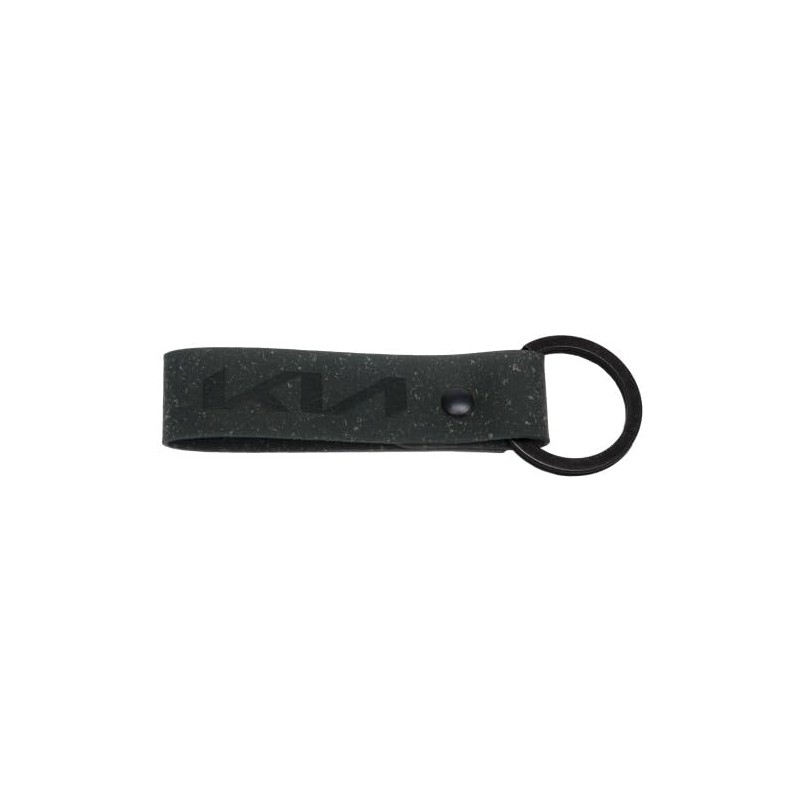 Kia Leather key ring made of recycled leather, midnight black,