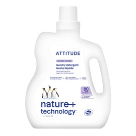 ATTITUDE Liquid Laundry Detergent, EWG Verified, HE Compatible, Plant-Based & Vegan, Natural Laundry Soap, Lavender Scent, 80 Loads, 67.6 Fl Oz