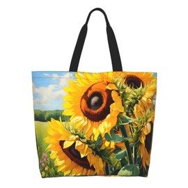OLUSENMO Vibrant Sunflower Tote Bag Large Durable Handbag Lightweight & Stylish, Perfect for Daily Use- 19.7 x 15.7 x 5.9 Inch