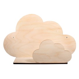 Rayher Wooden Construction Kit Shelving Cloud, FSC Mix Credit, Natural, 35 x 10 x 21 cm, 5-Piece Kit, Children's Shelf, Made of Wood, for Painting, 62975505